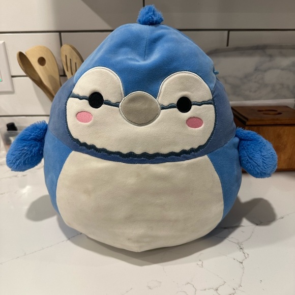 Squishmallow Babs The Blue Jay 16 inch Plush Blue/White Kellytoy - Picture 1 of 4